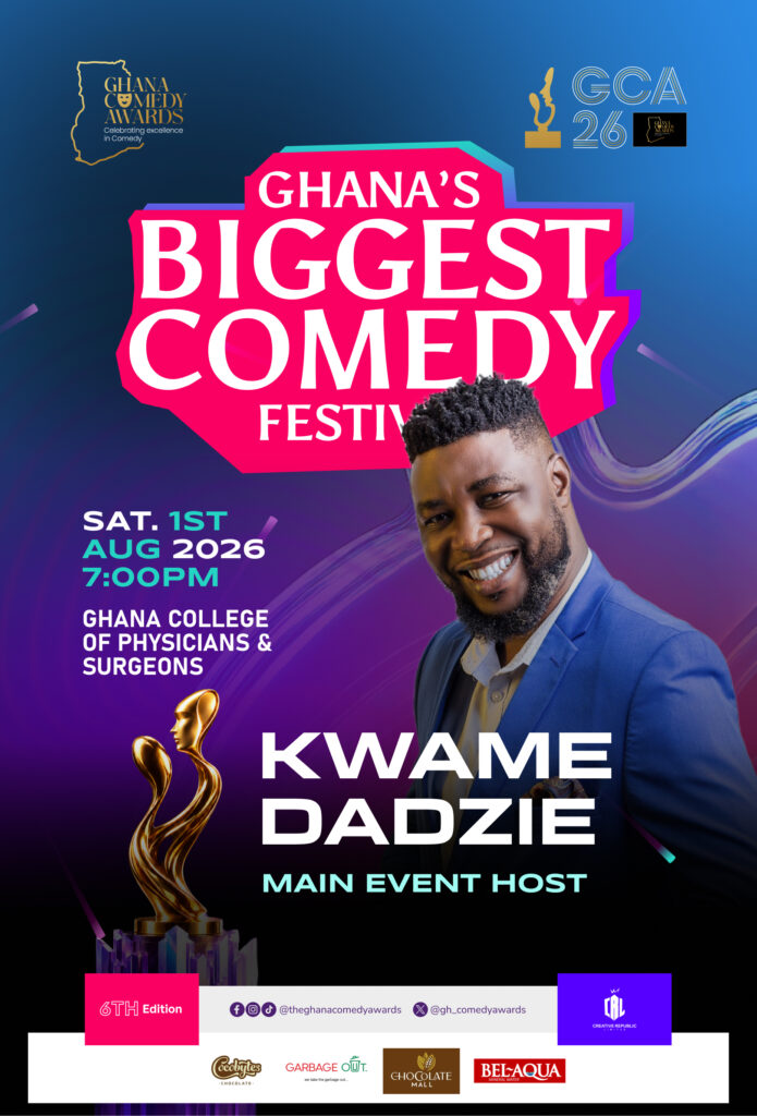 Kwame Dadzie to Anchor 6th Ghana Comedy Awards in August 2026
