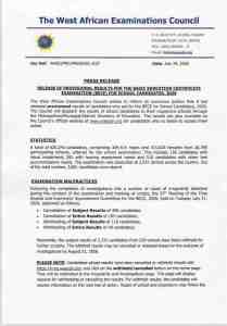 Over 620,000 Ghanaian Students Receive 2026 BECE Results; WAEC Sanctions 768 for Exam Malpractice