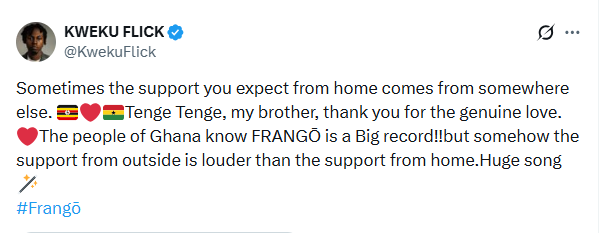 Kweku Flick's 'support from home' plea ignites debate on Ghana's music industry backing