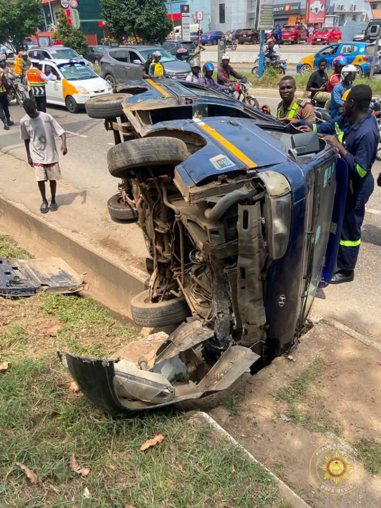 Four men rescued after Hyundai minibus crashes at Circle; two injured