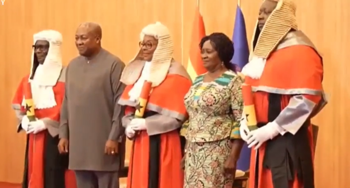 Mahama Inaugurates Three New Supreme Court Justices, Calls for Constitutional Integrity