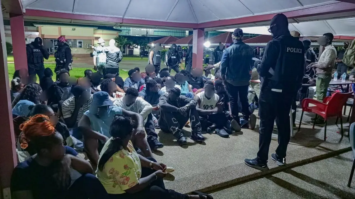 Major Security Sweep: Police Arrest 64 Suspects, Seize Weapons in Accra Lounge Raid