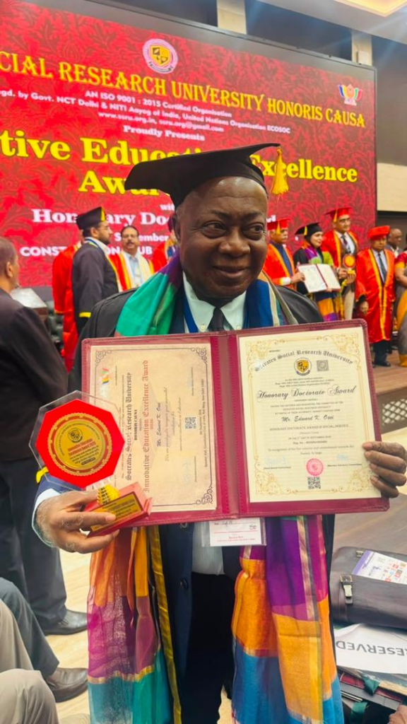 Former GPHA Boss Edward Osei Honoured with International Doctorate and Excellence Award in India