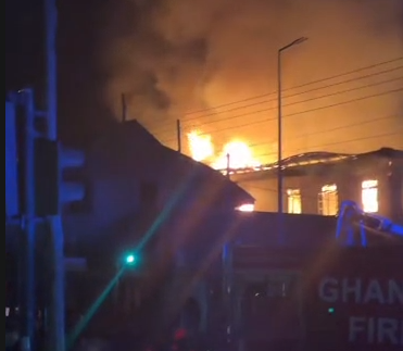 Fire destroys shops and homes near Koforidua Central Police Station