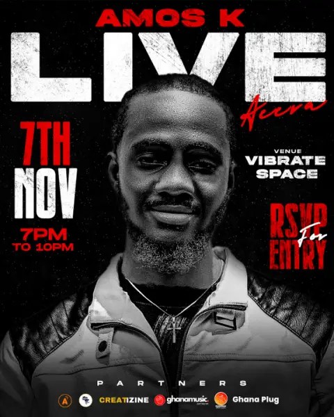 Amos K Returns to Headline Stage After Four Years with Free Accra Concert in November
