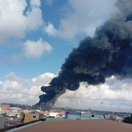Massive Fire Ravages Avenor Industrial Zone as Firefighters Battle Access Issues