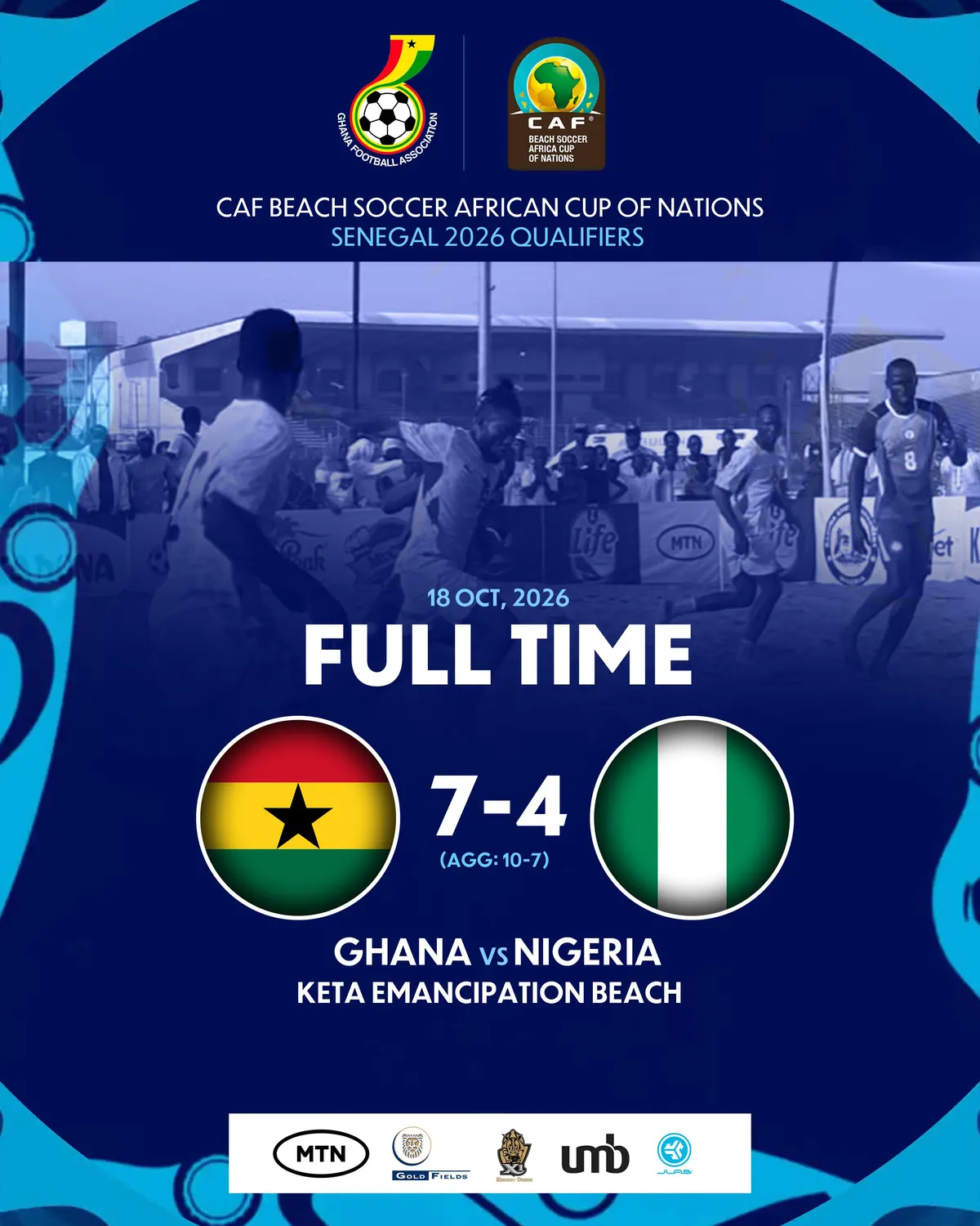 Black Sharks advance to 2026 Beach Soccer AFCON with commanding victory over Nigeria