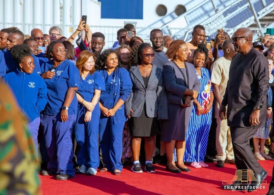 President Mahama Tours World's Largest Hospital Ship at Tema, Pledges Ghana's Healthcare Expansion